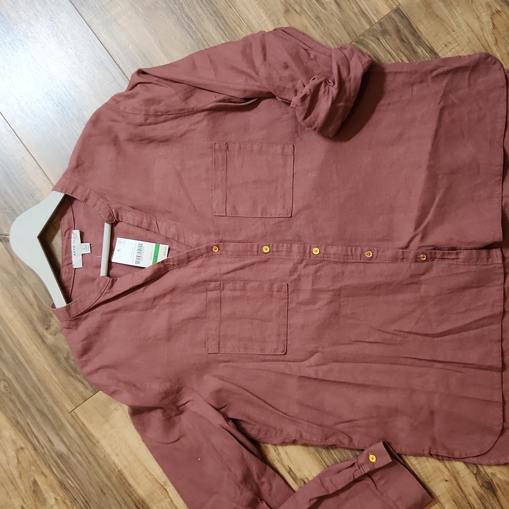 Anne Klein Women's Terracotta Button-Down Shirt NWT - Picture 10 of 13